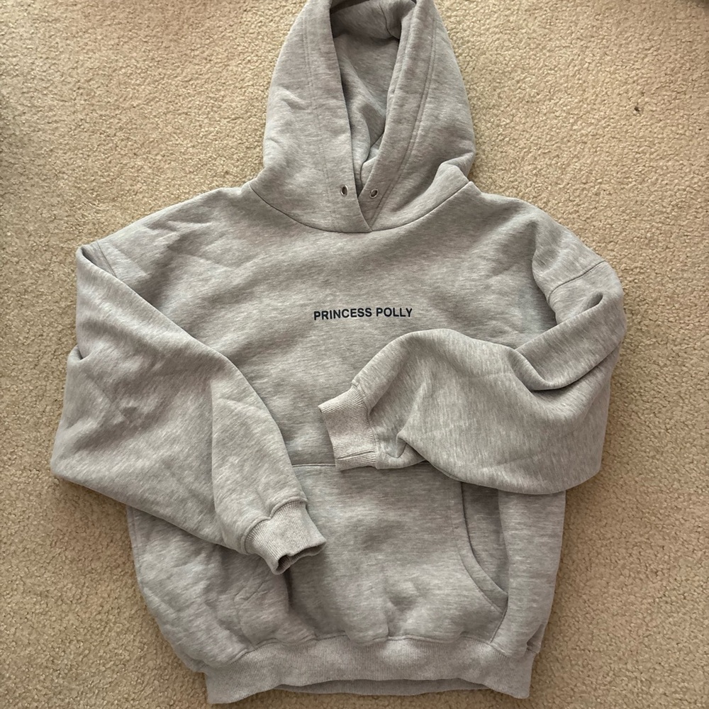 Princess Polly Heather Gray Pullover Hoodie - Picture 4 of 6